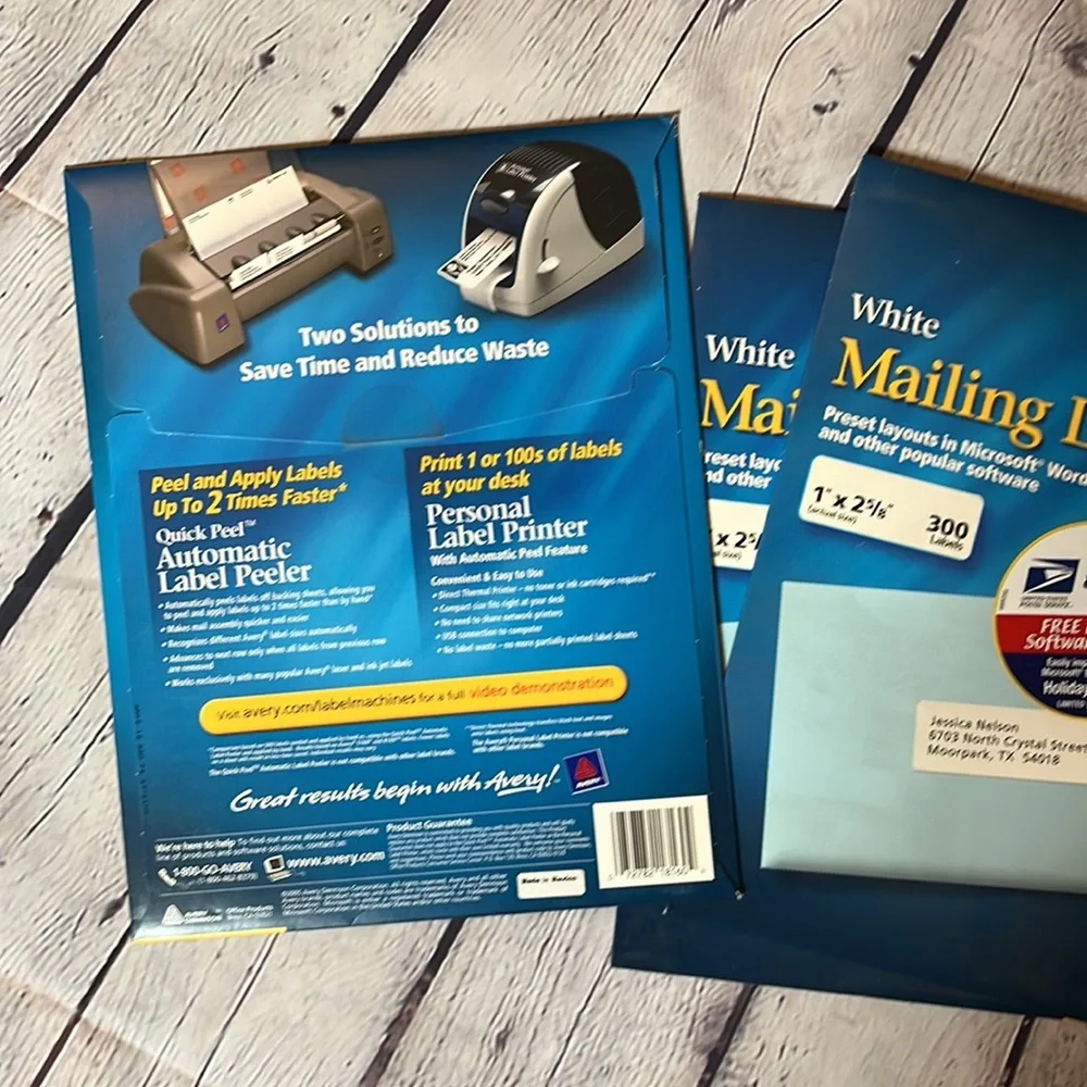 New! 3 packs of Avery labels